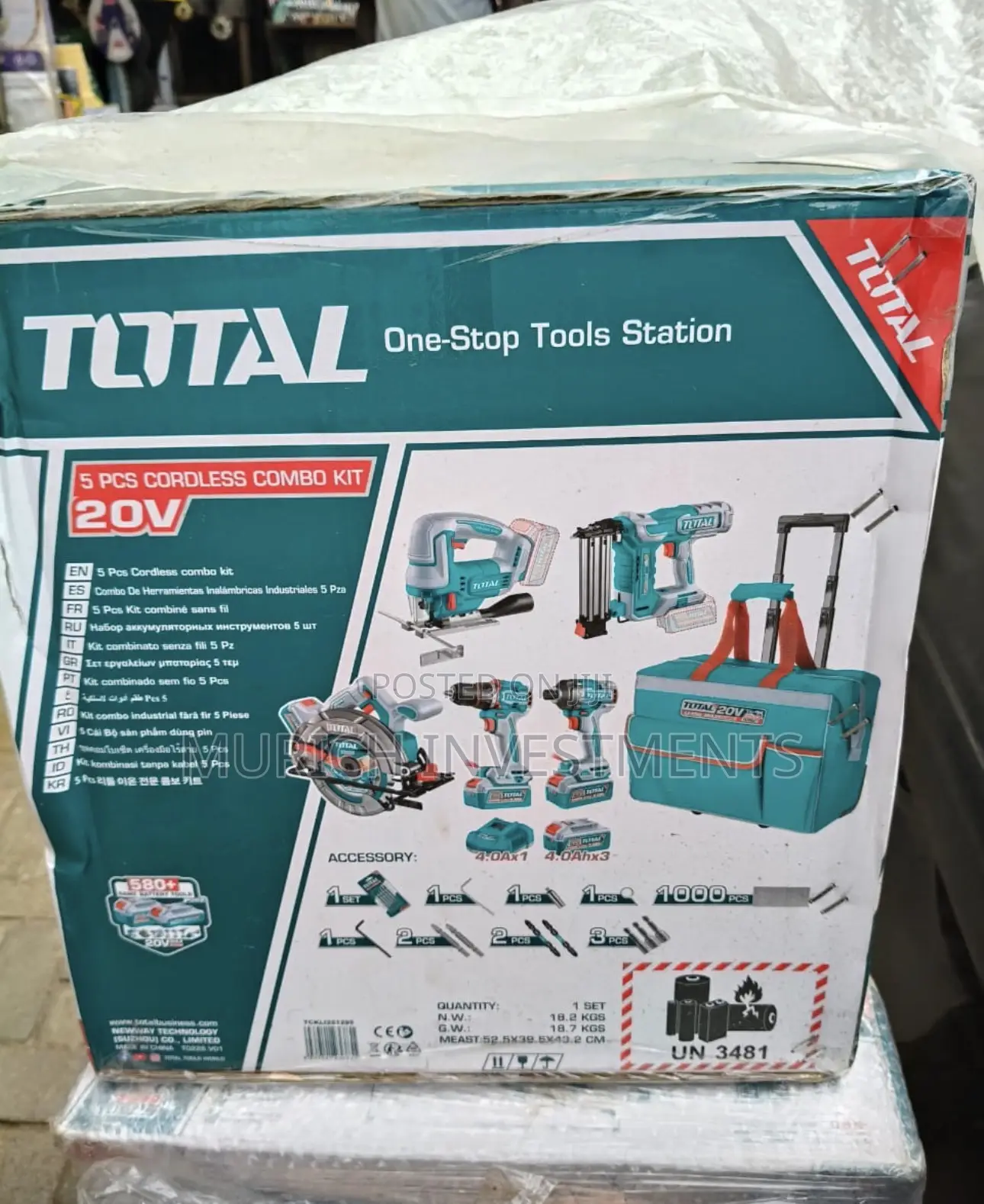 TOTAL 20V 5-in-1 Brushless Cordless Power Tool Kit 20V