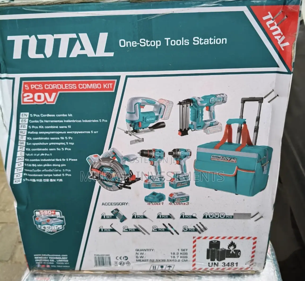 TOTAL P20S Brushless 5-in-1 Cordless Tools Set Heavy Duty