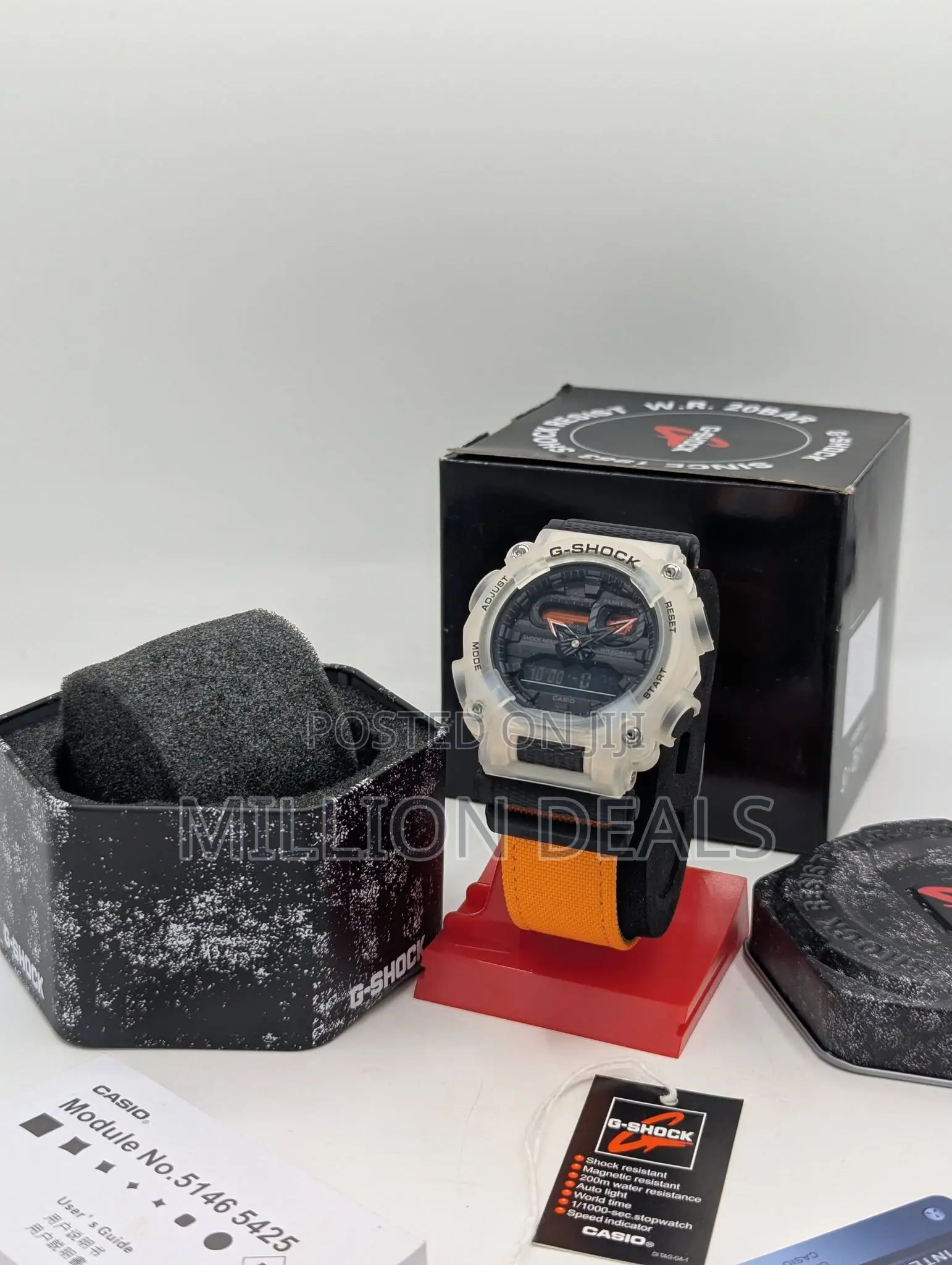 Luxe Men’s Orange Strap G-Shock Sport Wrist Watch