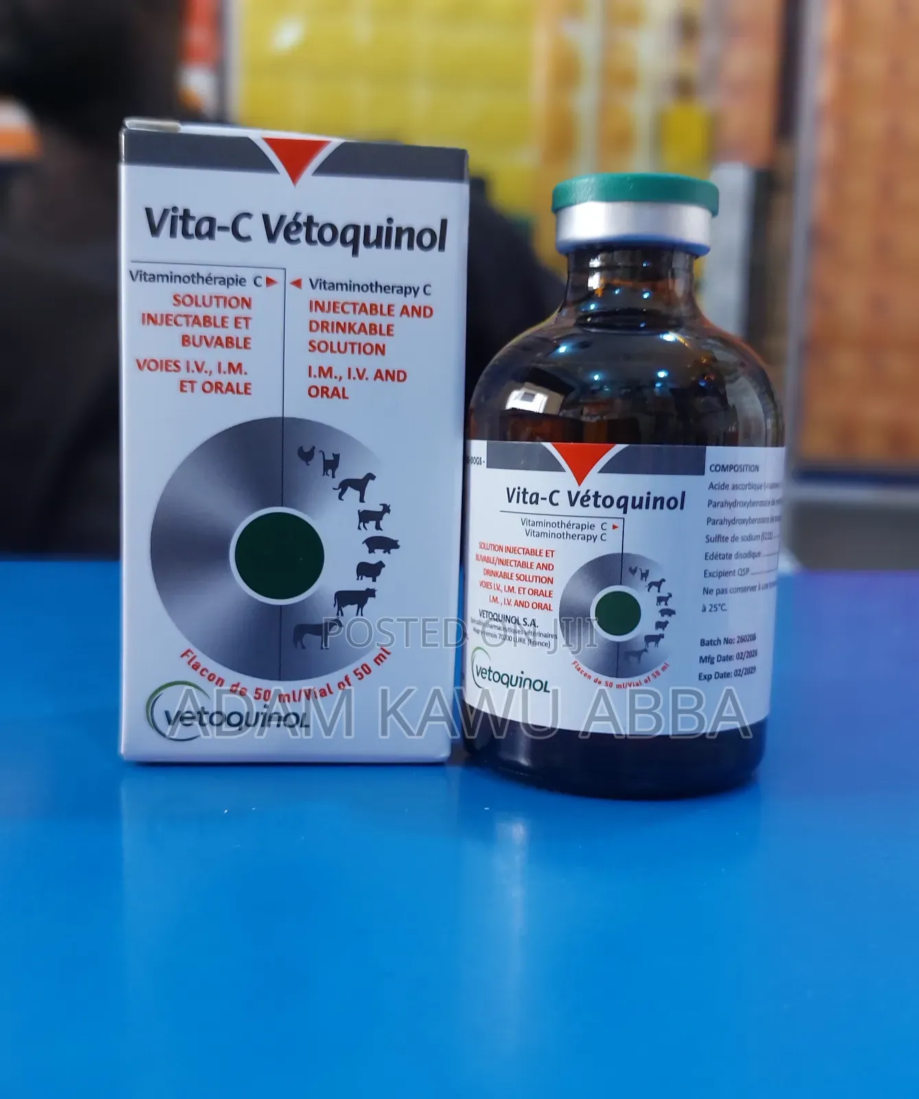  Vita-C Vétoquinol (50 mL) – Injectable Oral Vitamin C for Animals
