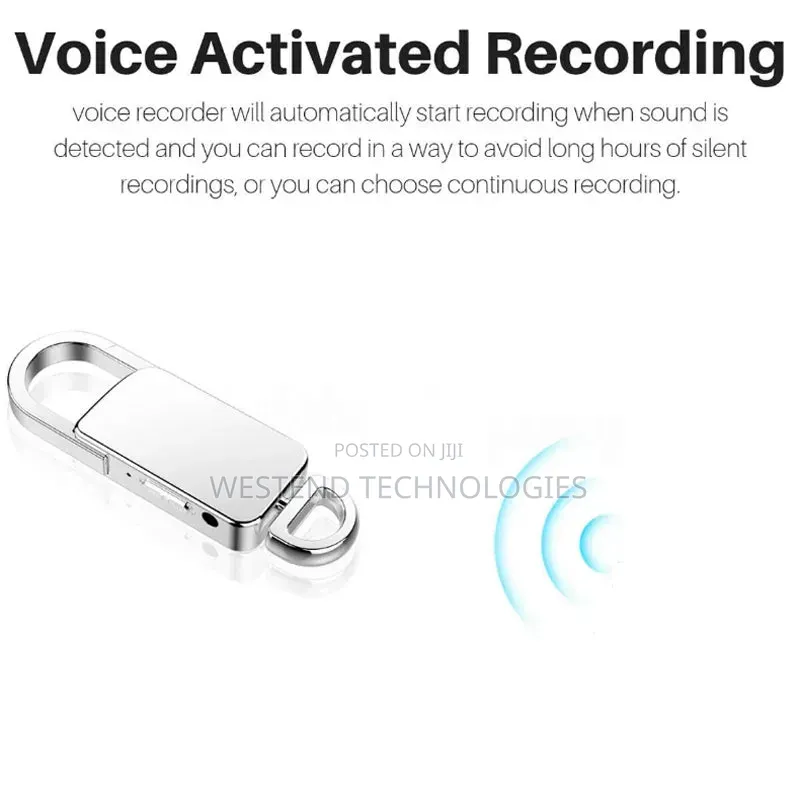 32GB Keychain Mini Voice Recorder Activated Sound HD Noise Reduction