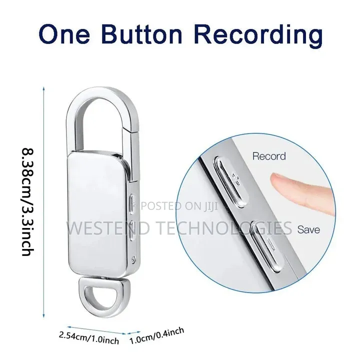 32GB Keychain Mini Voice Recorder Activated Sound HD Noise Reduction