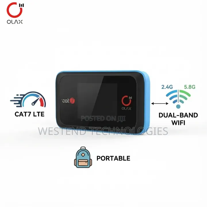 Olax Portable Mifi CAT7 LTE WiFi 6 Mobile Hotspot With 4000MAh Battery