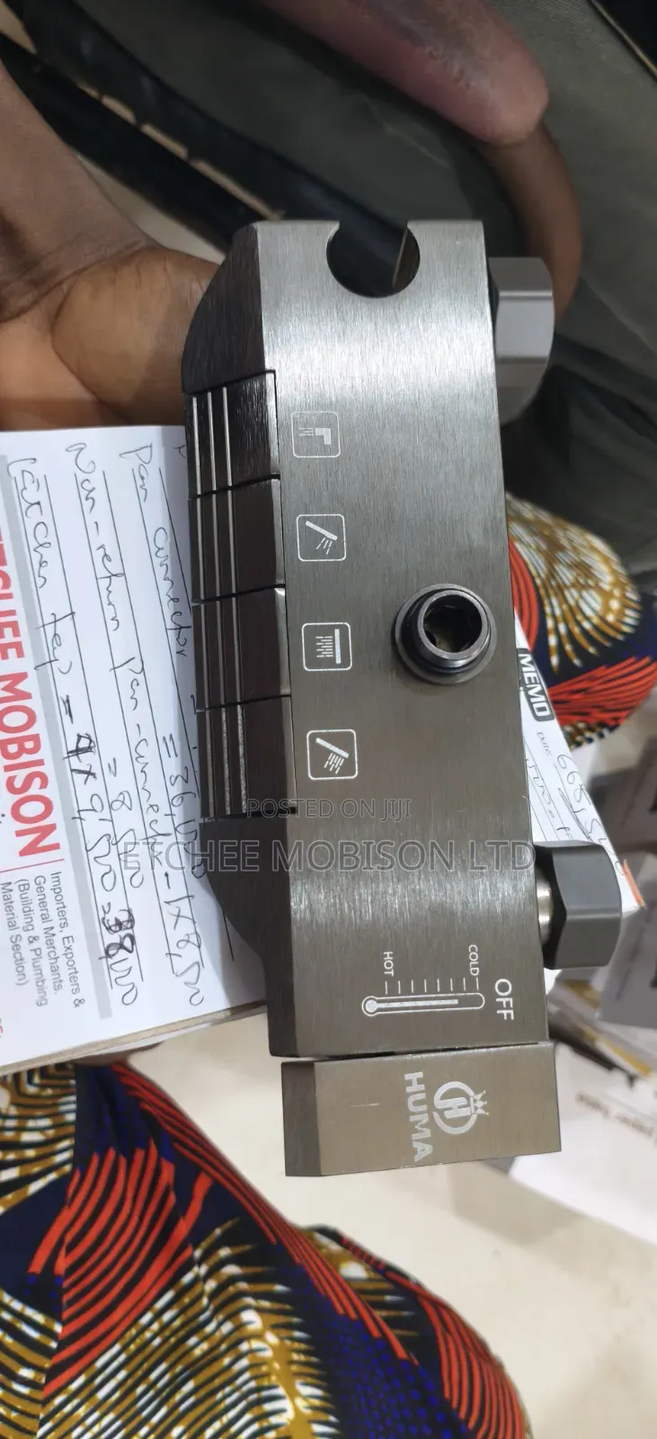 Black Button High Pressure Shower