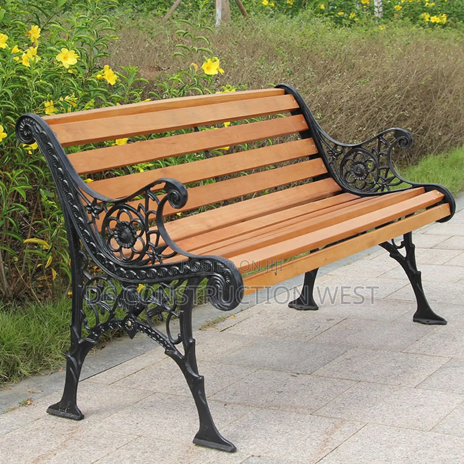 Wrought Iron Bench Modern Garden Deco