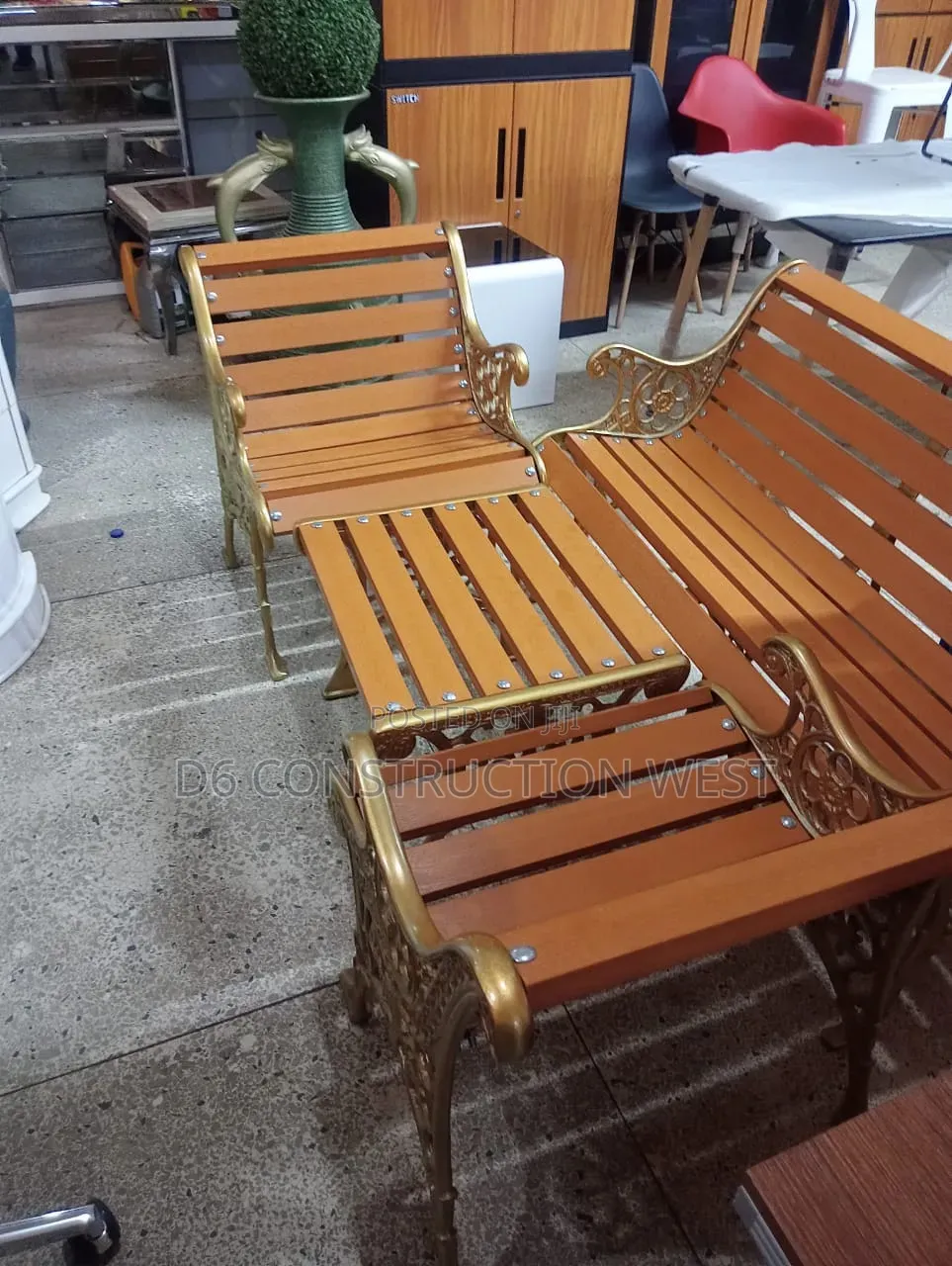 Wrought Iron Bench Modern Garden Deco