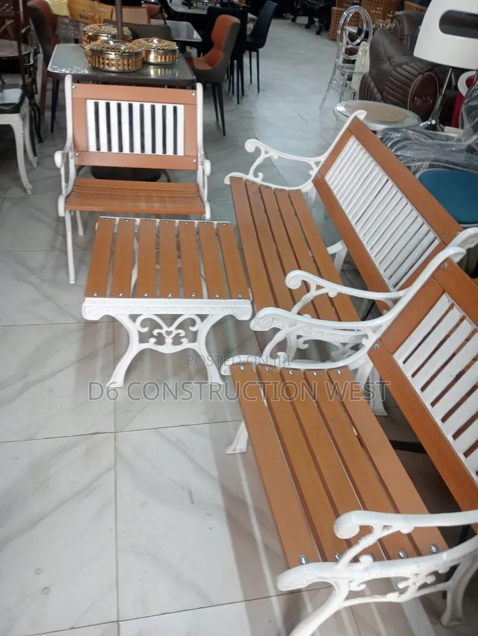 Wrought Iron Bench Modern Garden Deco