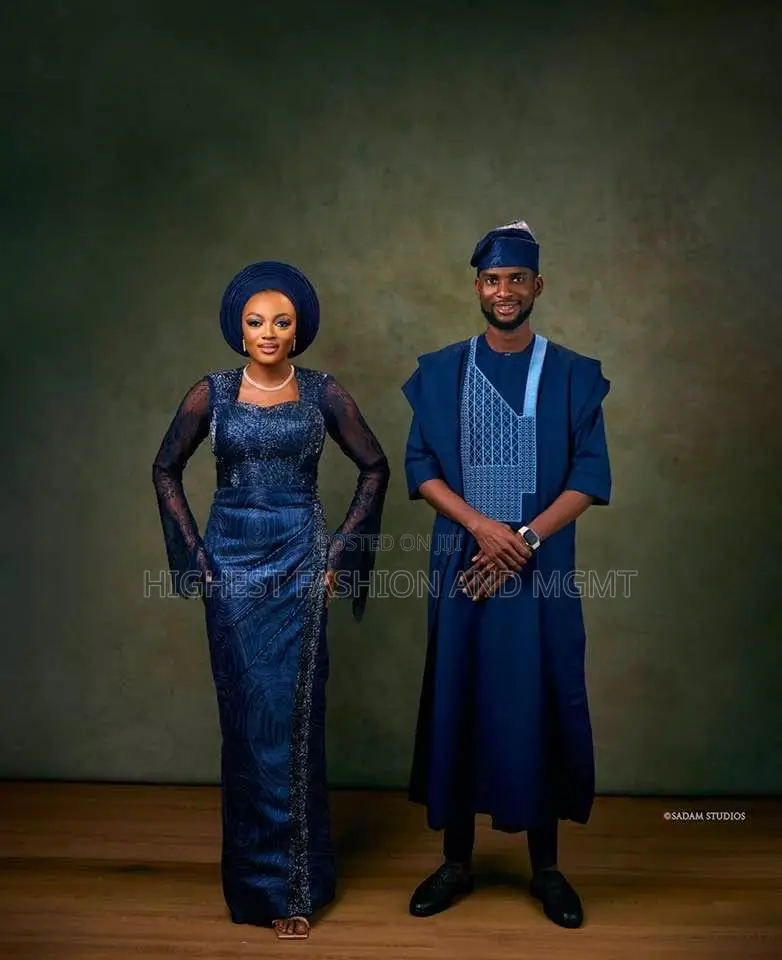 Luxury Midnight Indigo Traditional Couple Set