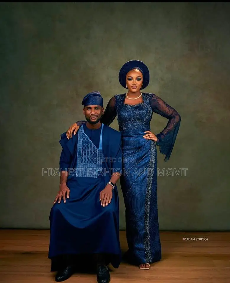 Luxury Midnight Indigo Traditional Couple Set