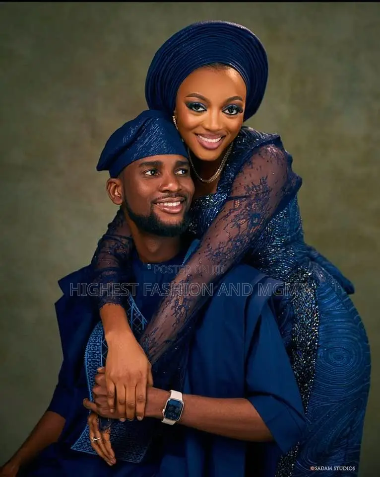 Luxury Midnight Indigo Traditional Couple Set