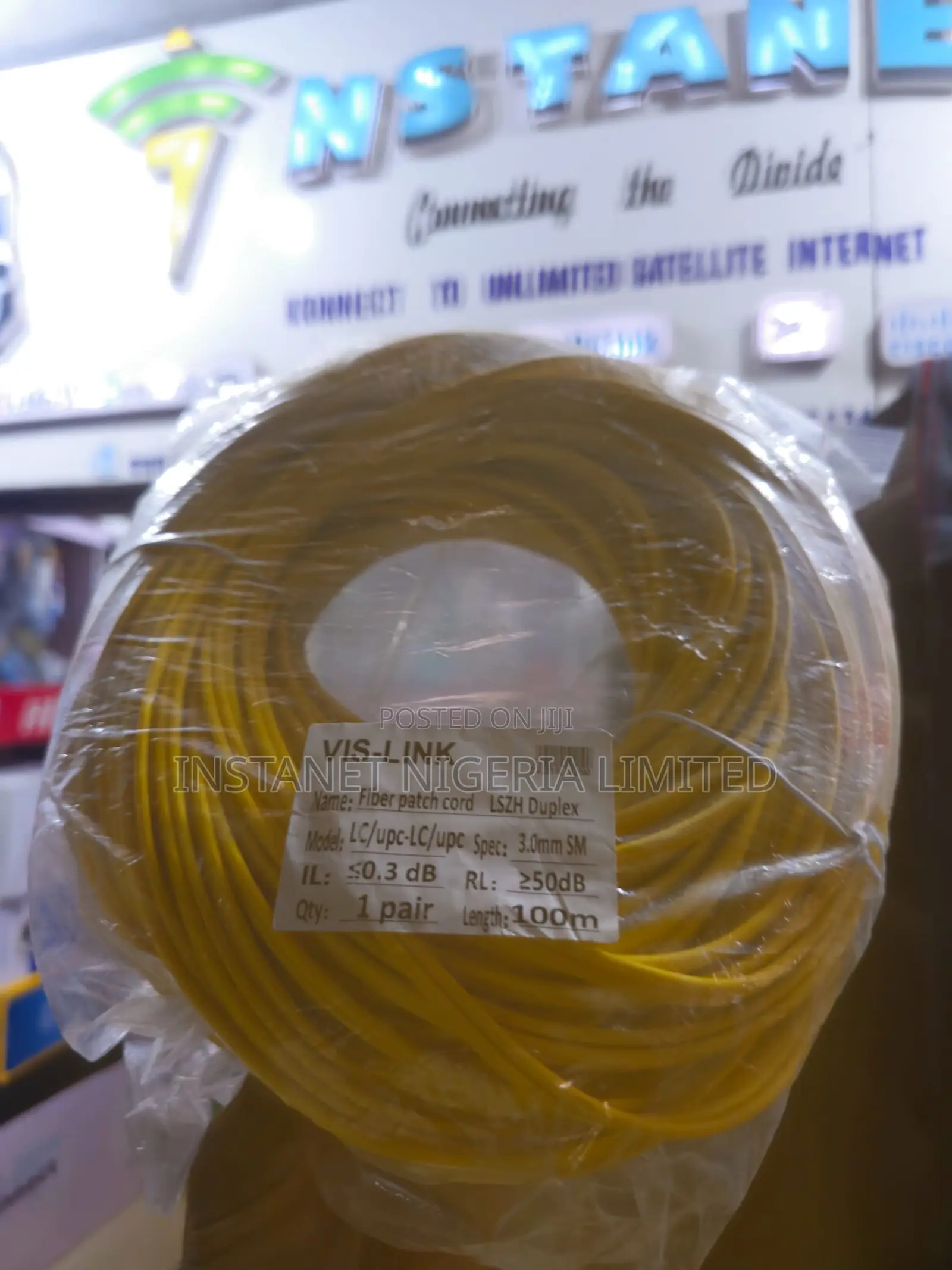 VIS-LINK LC/UPC to LC/UPC Single Mode Fiber Patch Cord 100m 3.0mm