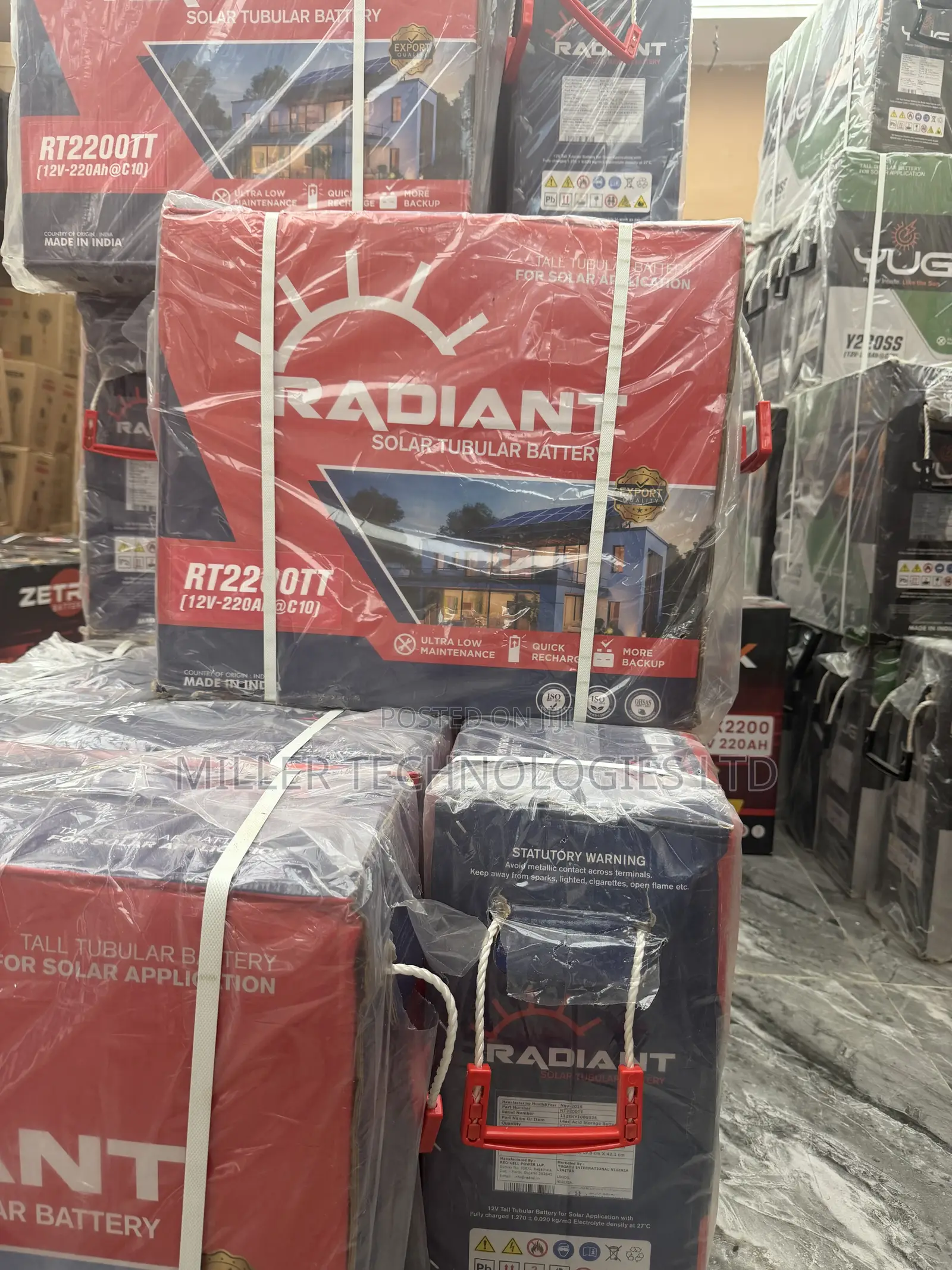 Premium Radiant 220Ah 12V Tubular Power Battery