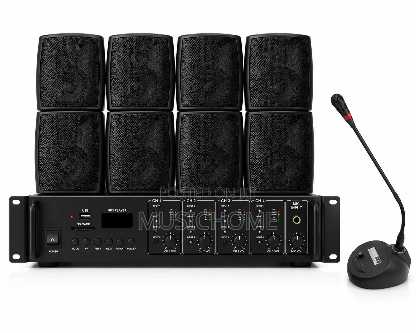 4 Zone Amplifier With 4 Sources, Microphone and Bluetooth