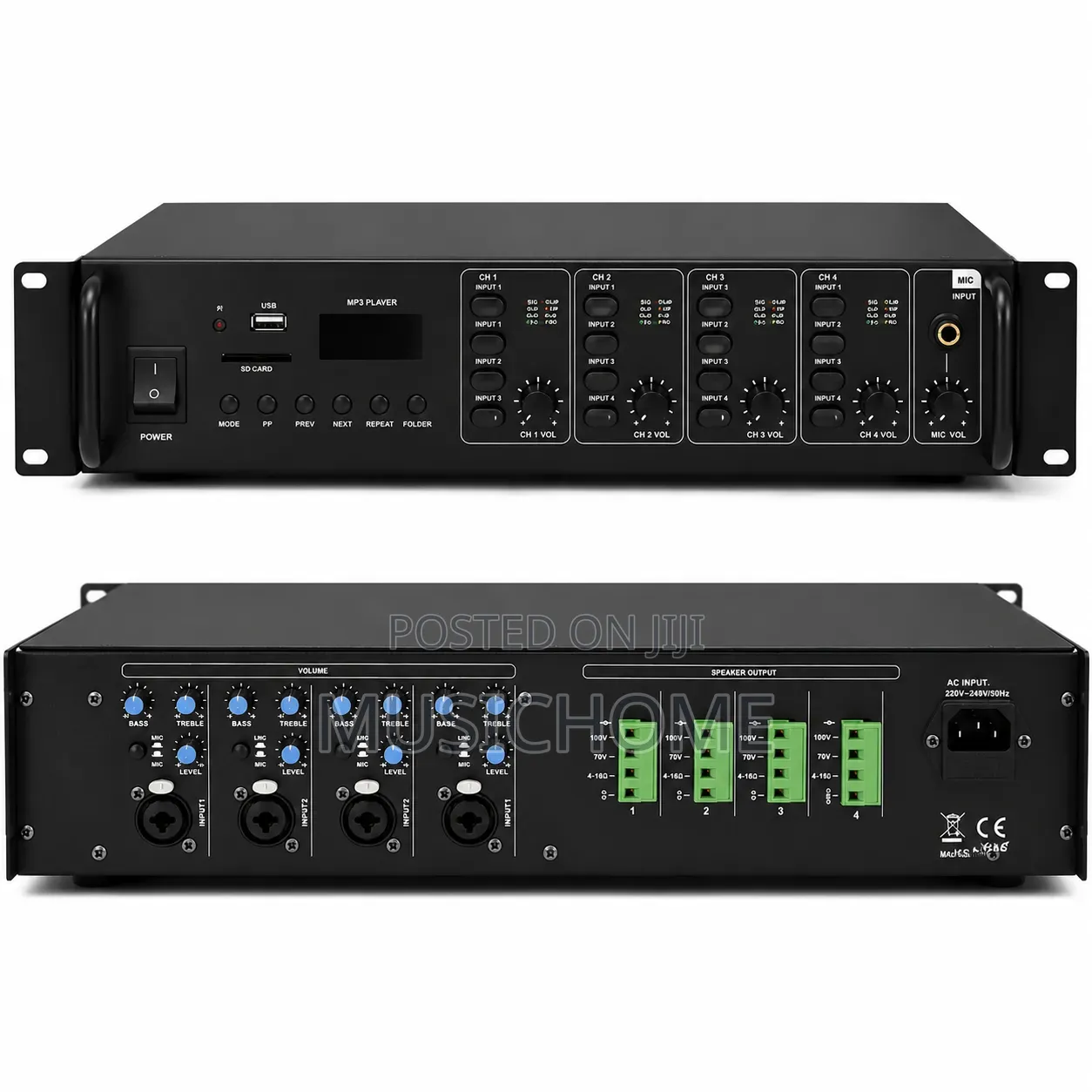 4 Zone Amplifier With 4 Sources, Microphone and Bluetooth