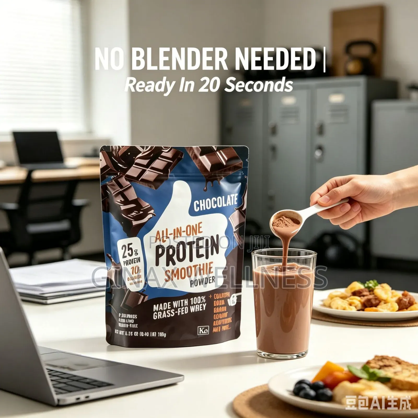 All-in-One Protein Smoothie Powder With Collagen, Cocoa, and Milk