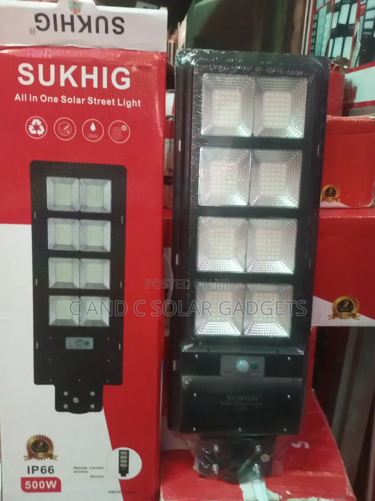 500 Watts SUKHIG Solar Street Light 4 Eyes