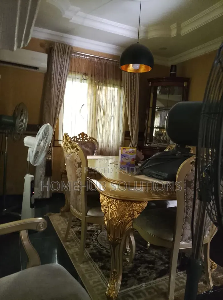 8 Seaters Royal Sofa With Center Table, Side Tables and Dining Table