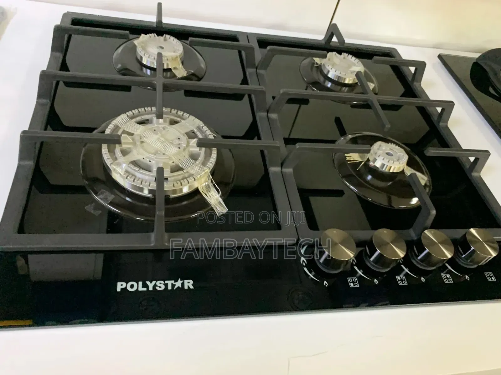 Polystar 4 Burner Glass Top Gas Cooker