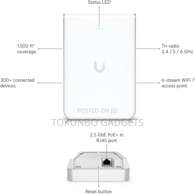 Ubiquiti U7 Pro High Capacity Wall Access Point (U7-Pro-Wall)