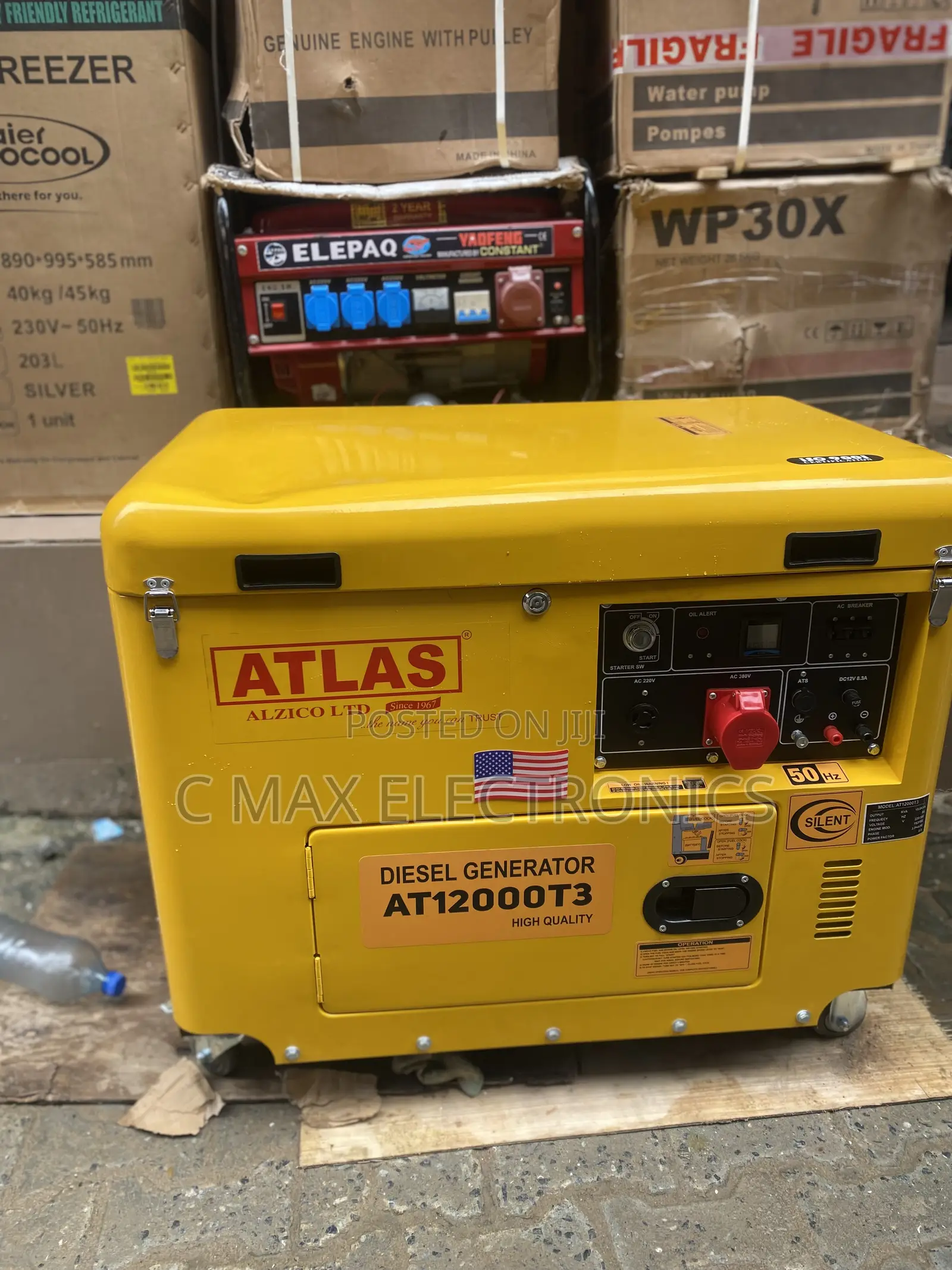 Atlas 12kva Diesel Soundproof Generator 100% Copper Coil Zero Noise