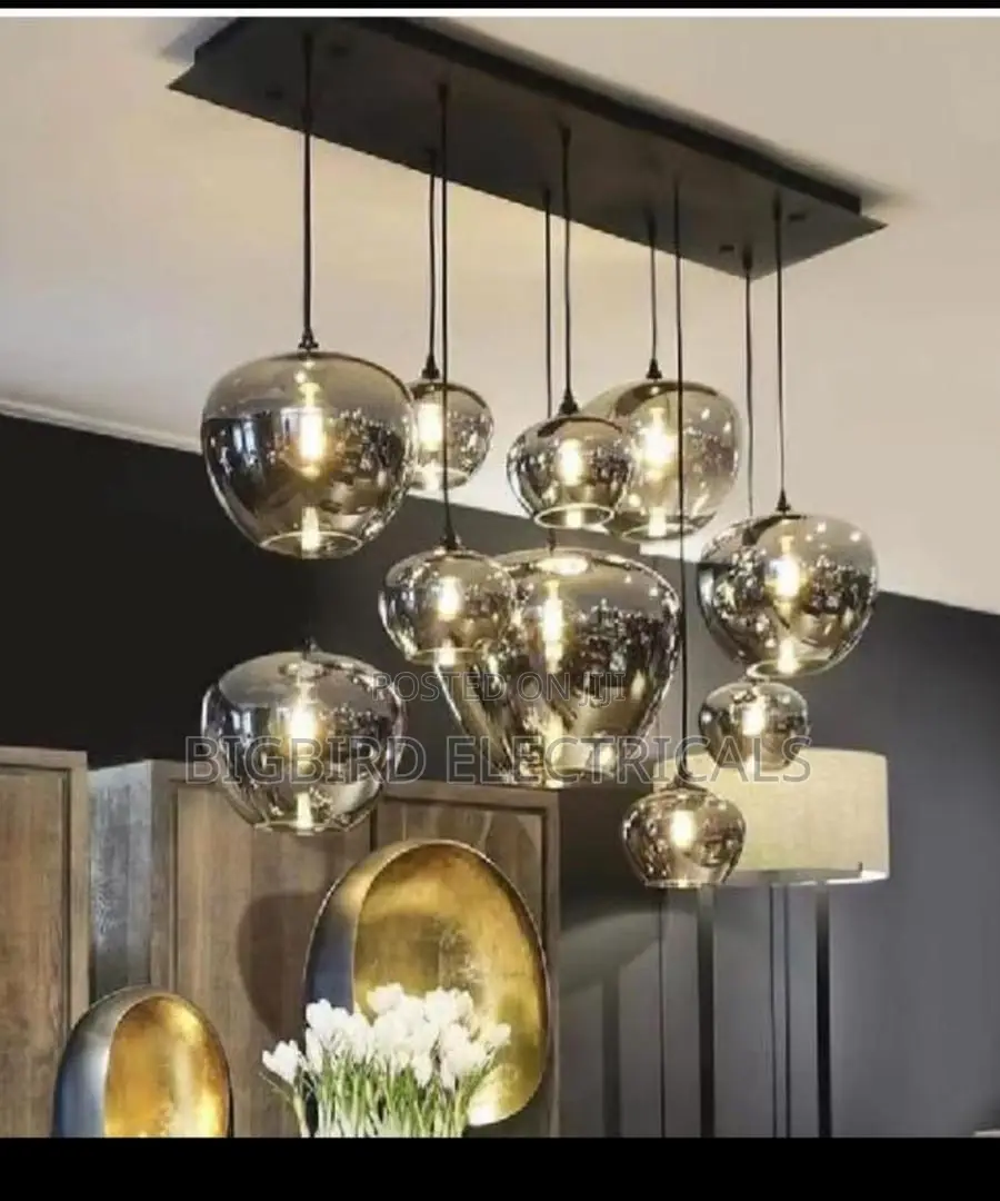 Luxury Modern Smoke Glass Chandelier | 10-Light Pendant Ceiling Light