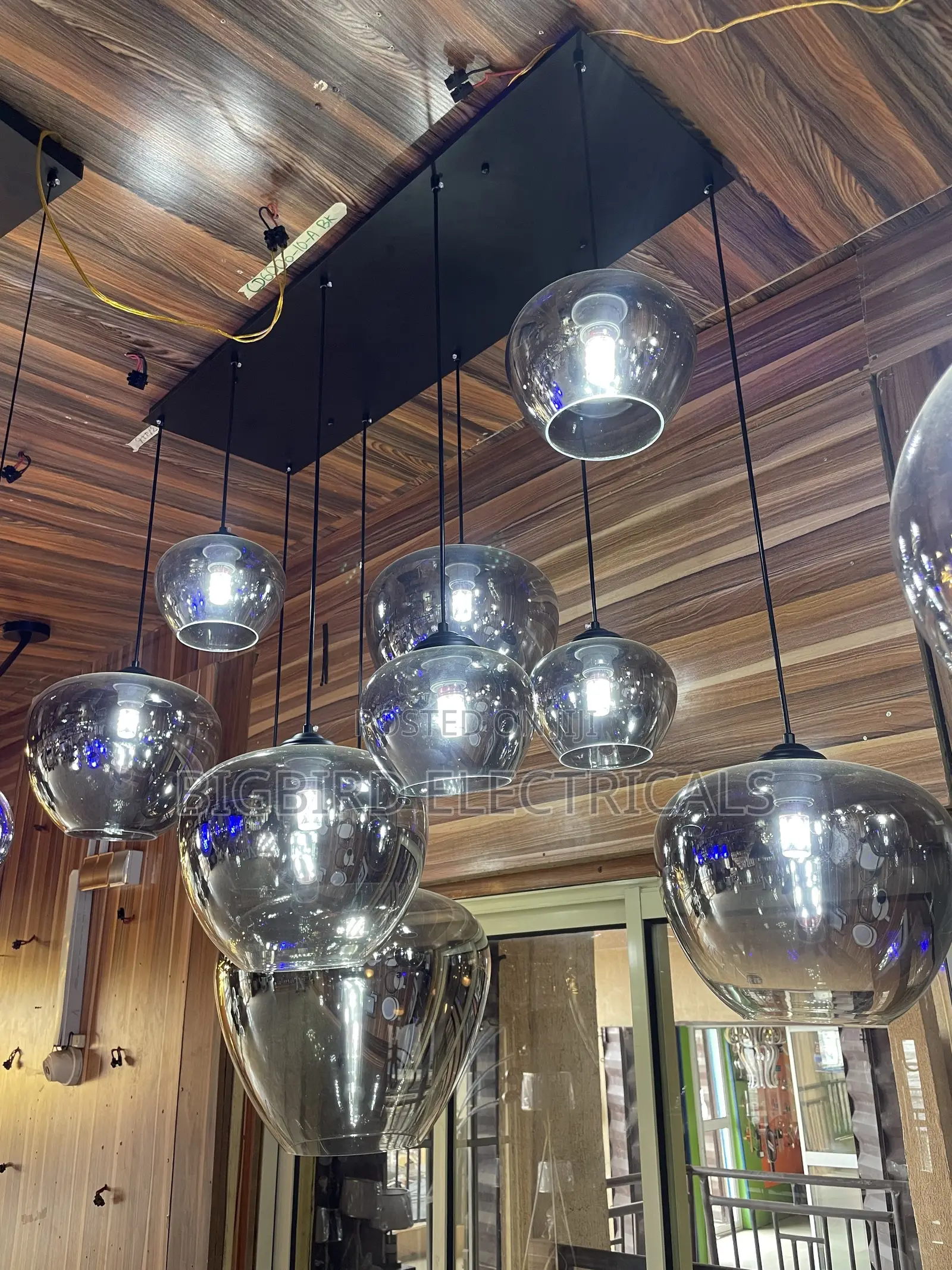 Luxury Modern Smoke Glass Chandelier | 10-Light Pendant Ceiling Light