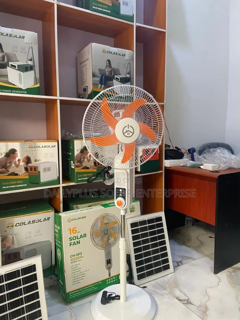 Colahome 16inches Rechargeable Solar Standing Fan
