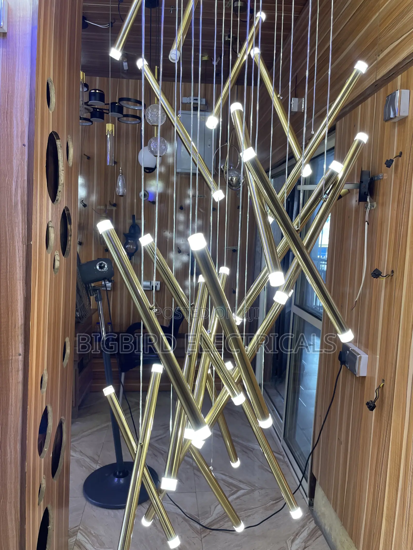 Luxury Modern Gold LED Void Light | Staircase Chandelier