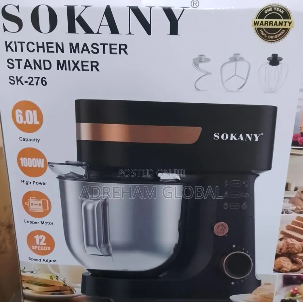 Sokany 6.0l Kitchen Master Mixer, 1000w