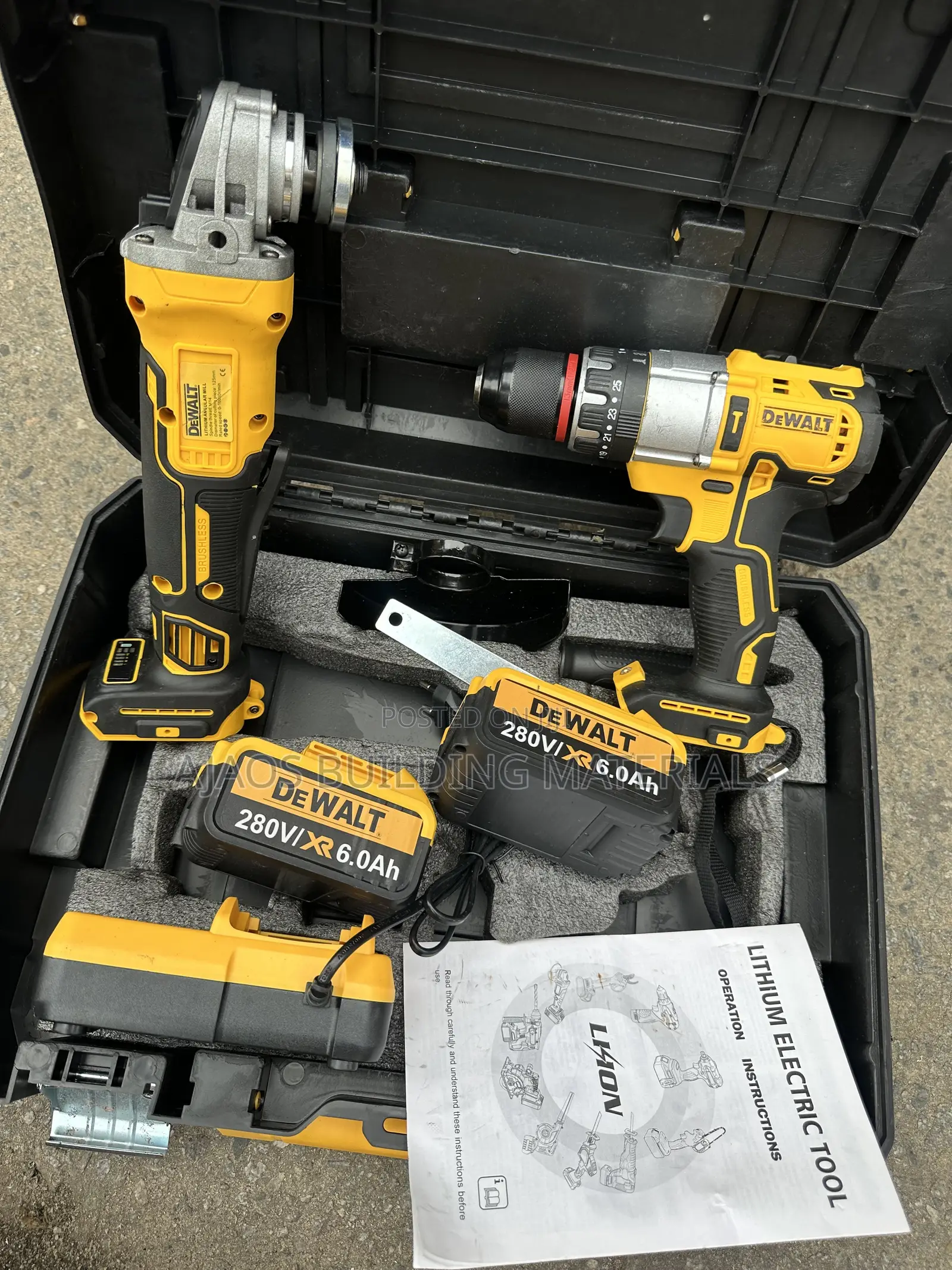 Dewalt Combo Kit Drill and Grinder 280v