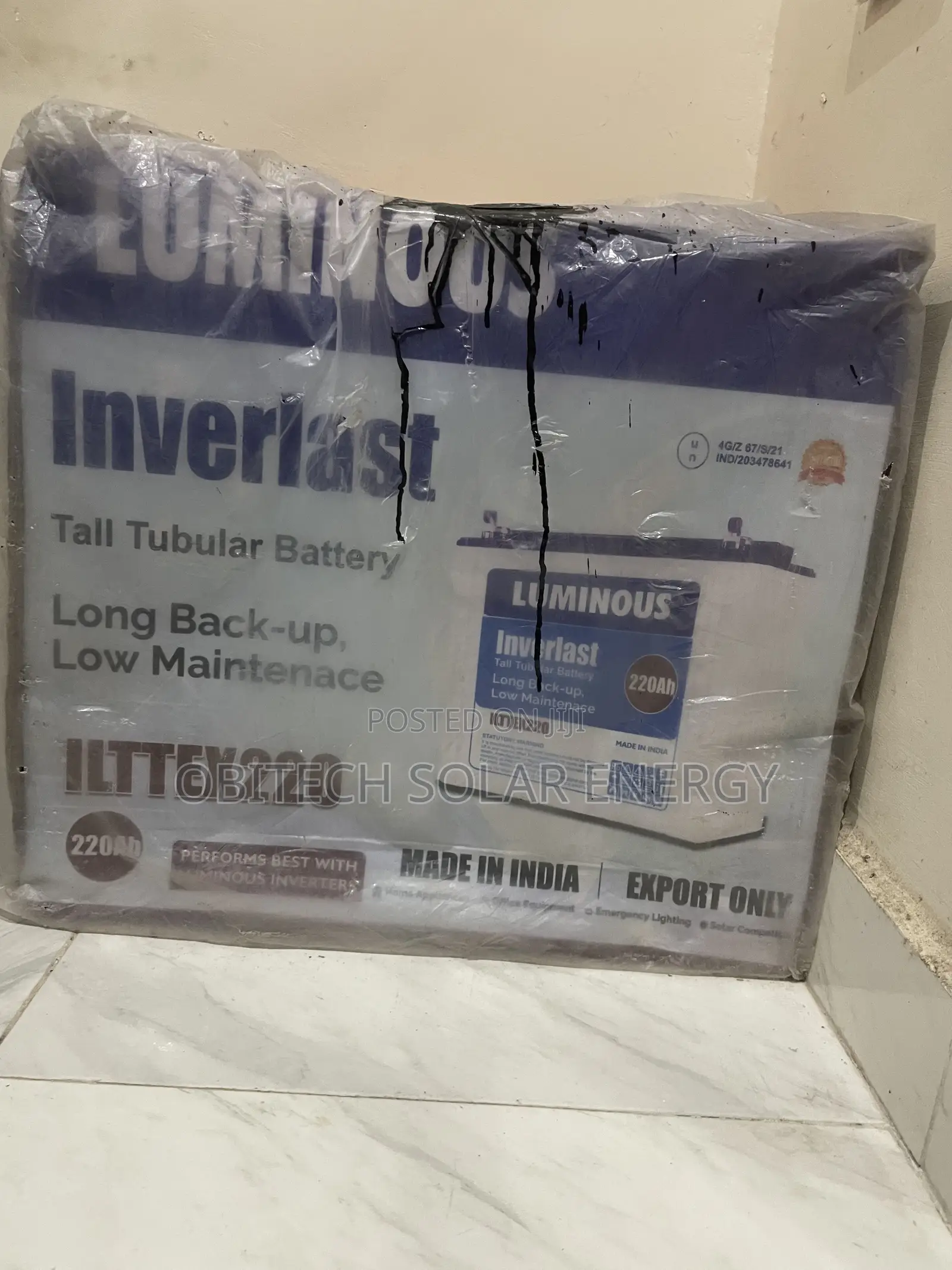Luminous 220Ah 12V Tubular Battery – Clean Reliable