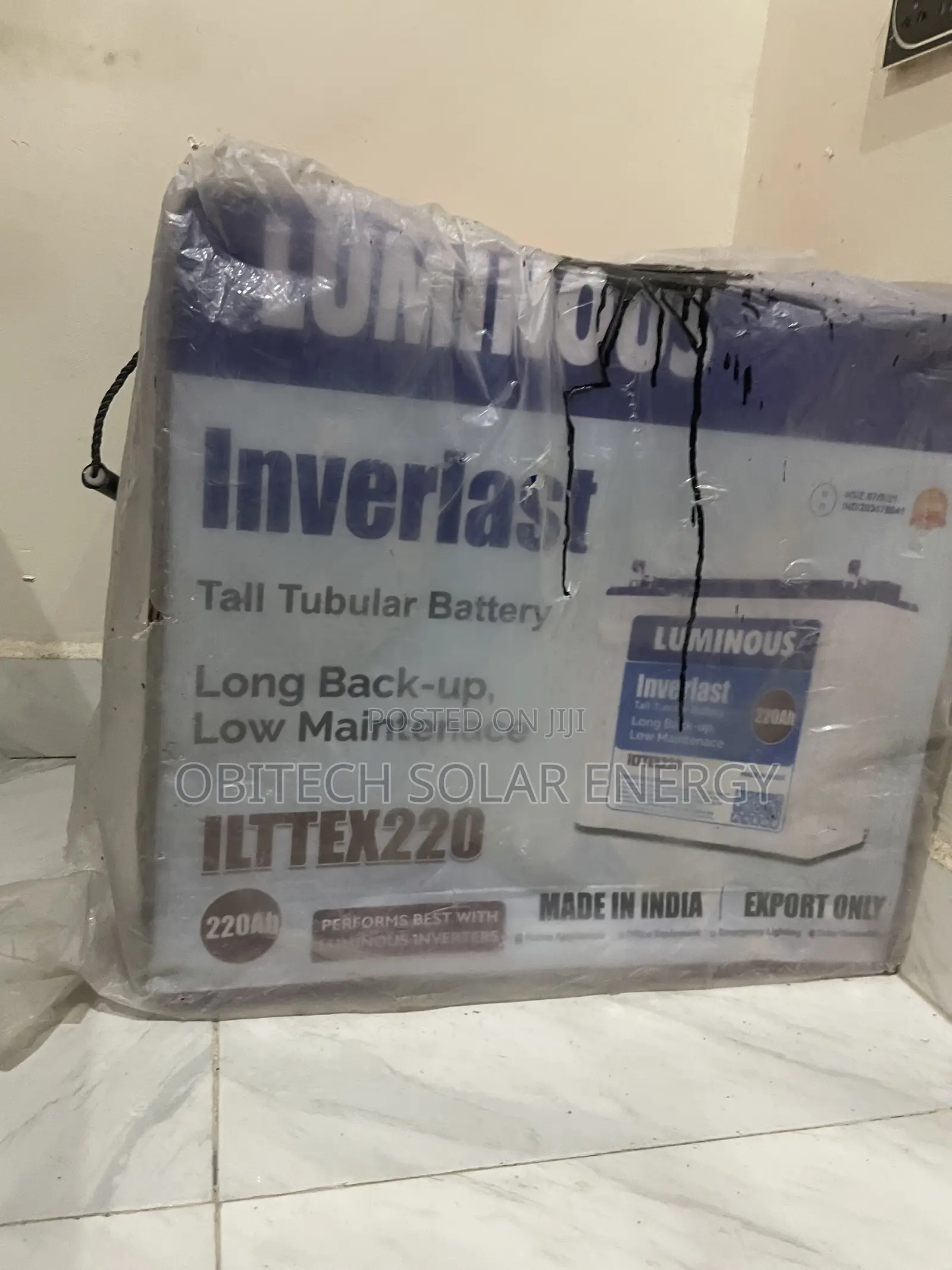 Luminous 220Ah 12V Tubular Battery – Clean Reliable