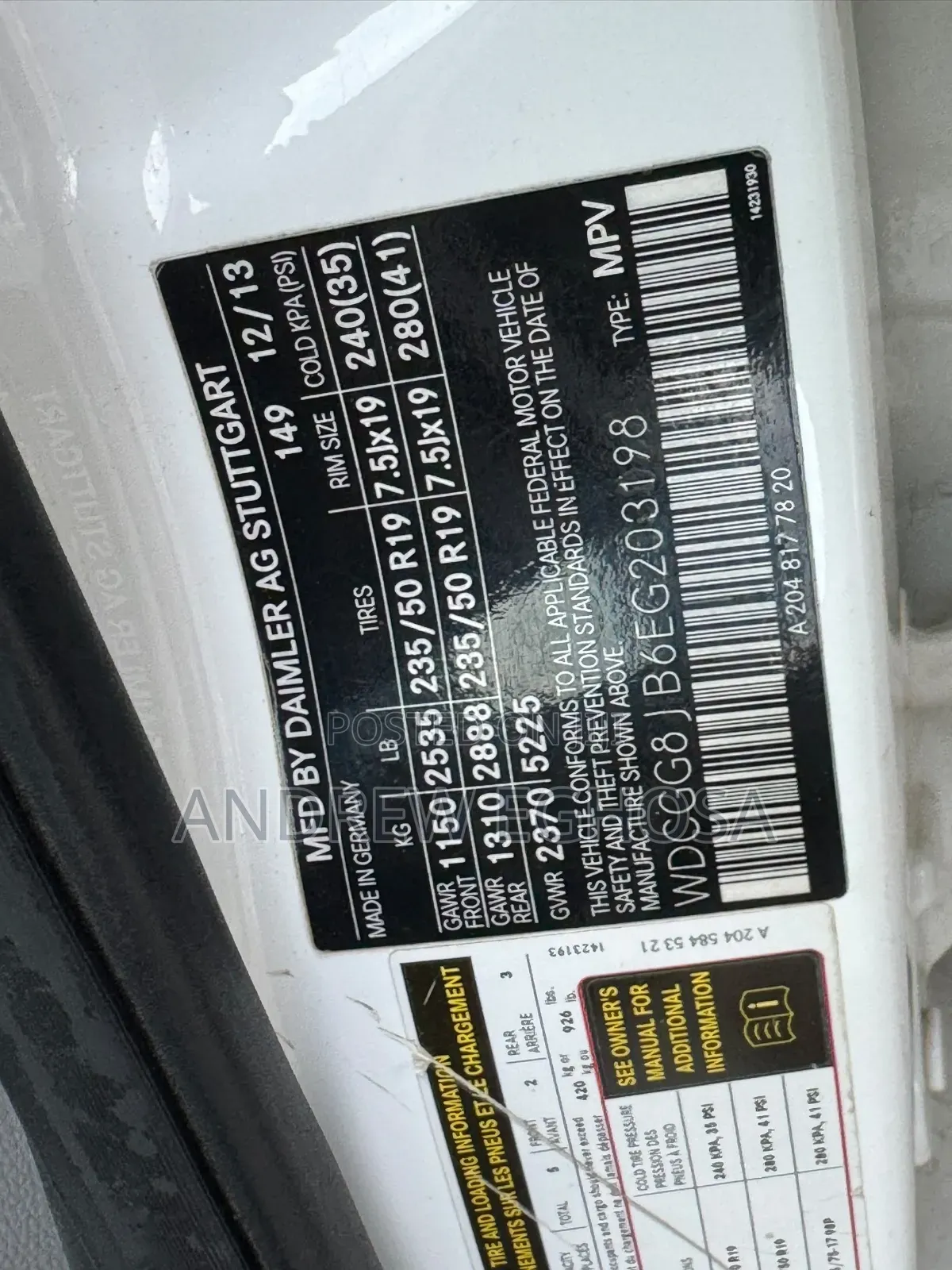 Mercedes-Benz GLK-Class 2014 White