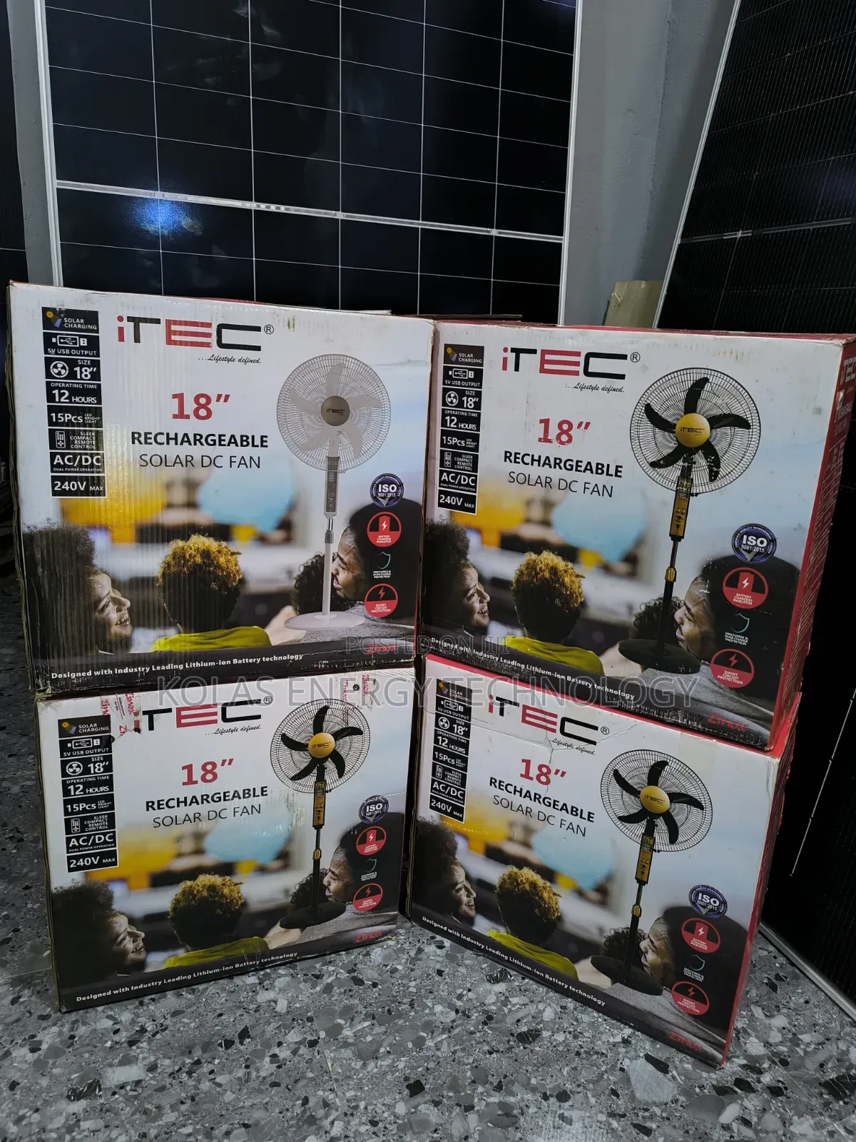 ITEC 18 Inches Solar Rechargeable Fan