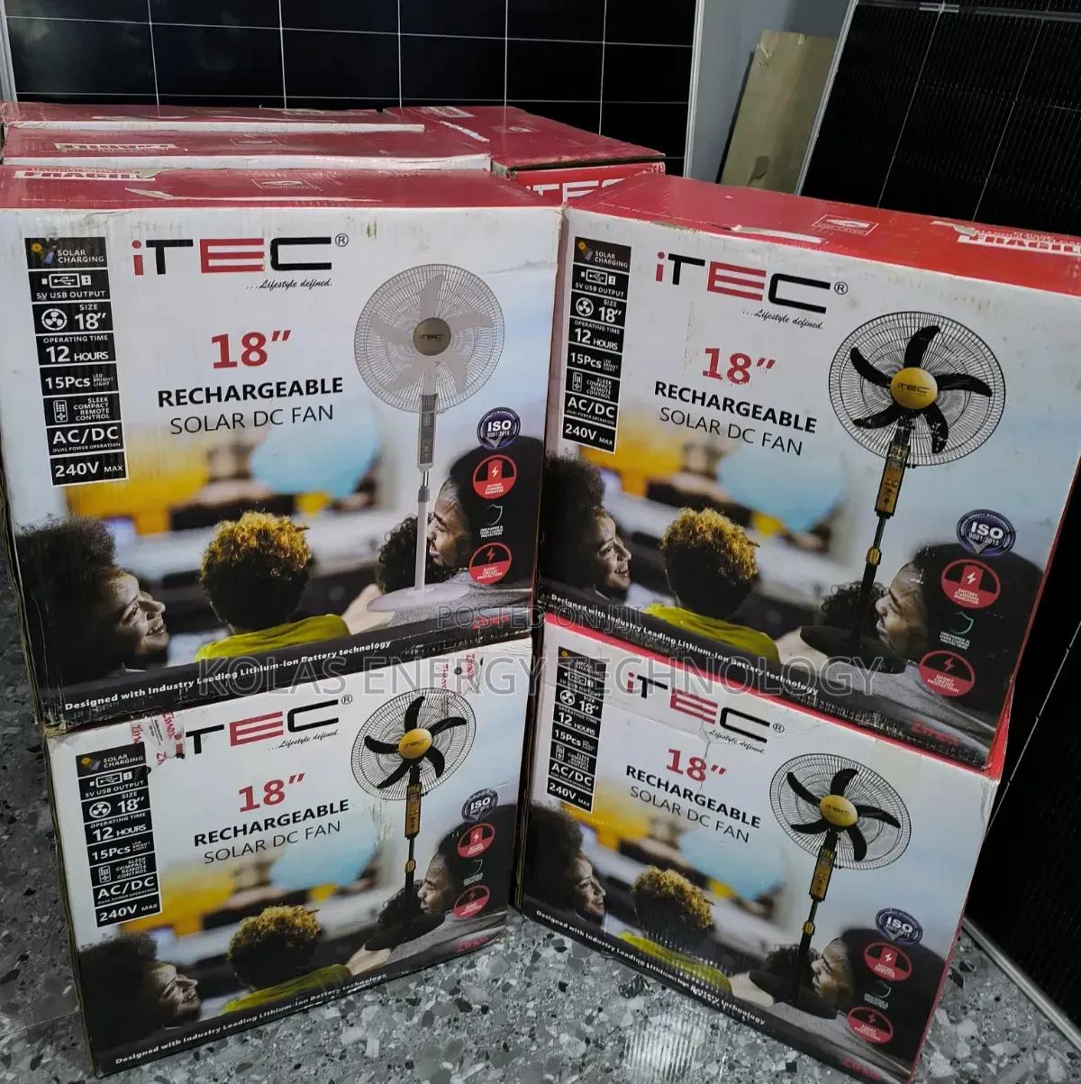 ITEC 18 Inches Solar Rechargeable Fan