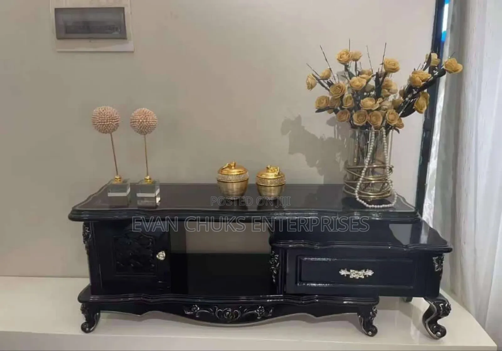 High Quality Black Colour TV Stands 1.2 Meter
