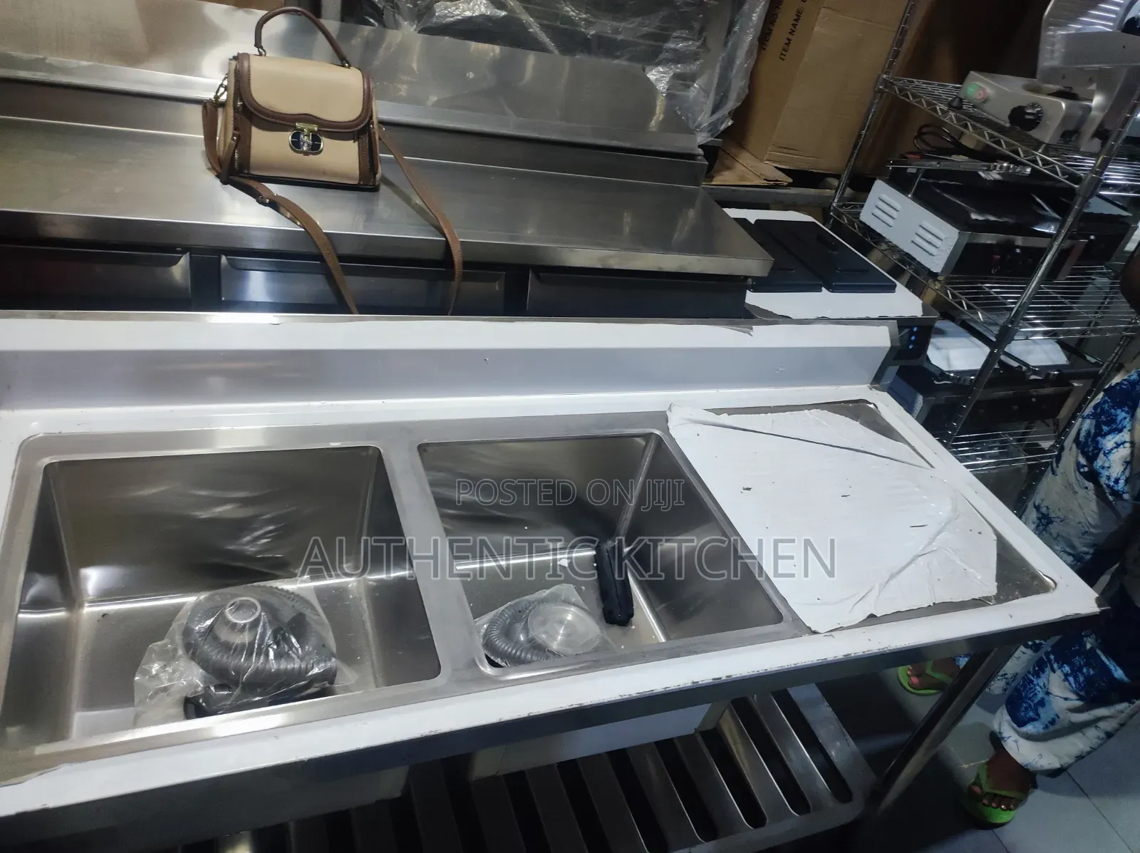 Double Chamber Commercial Kitchen Sink With Side