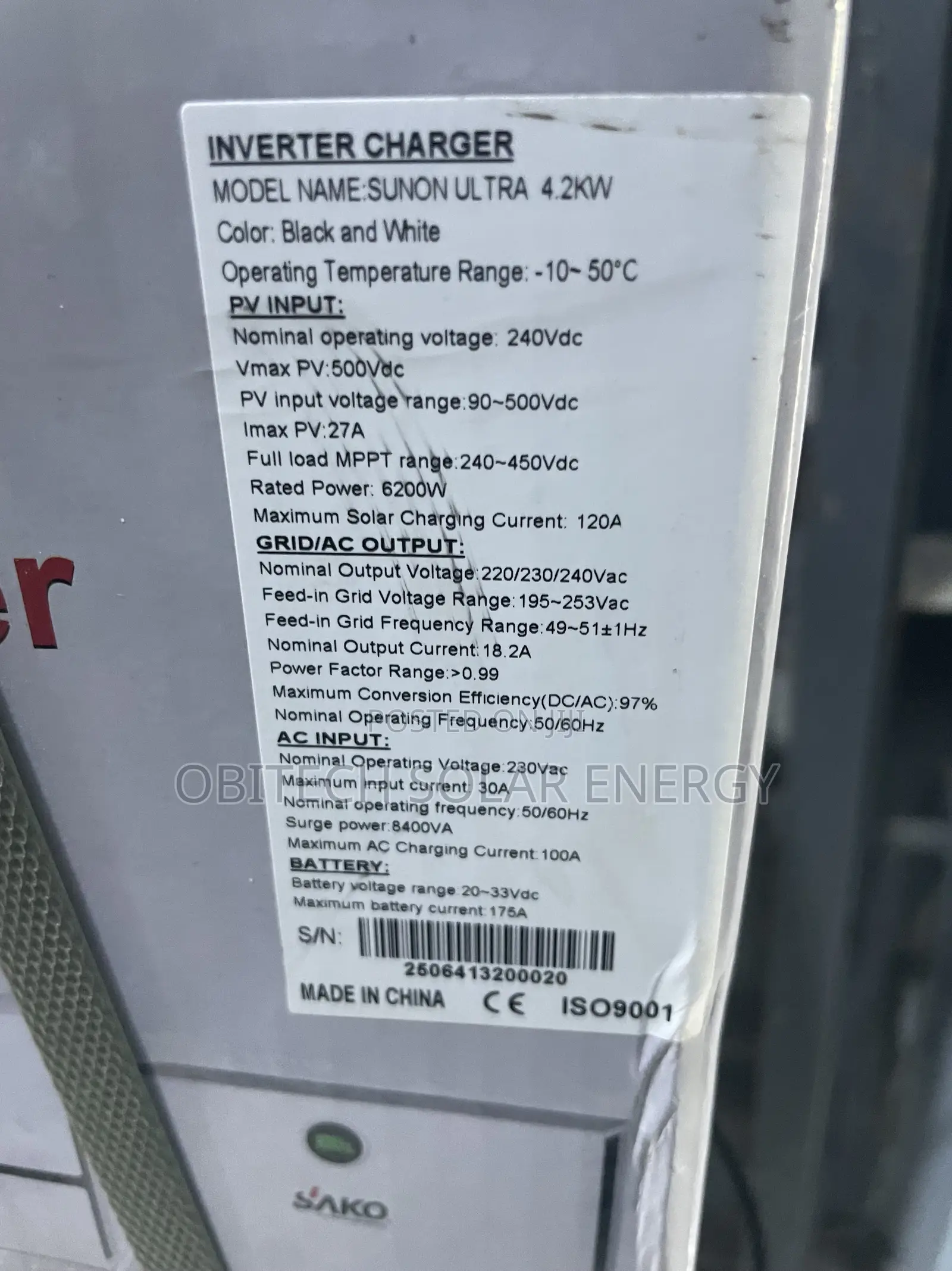 SAKO 4.2KVA 24V Hybrid Solar Inverter – Pure Sine Wave | Brand New