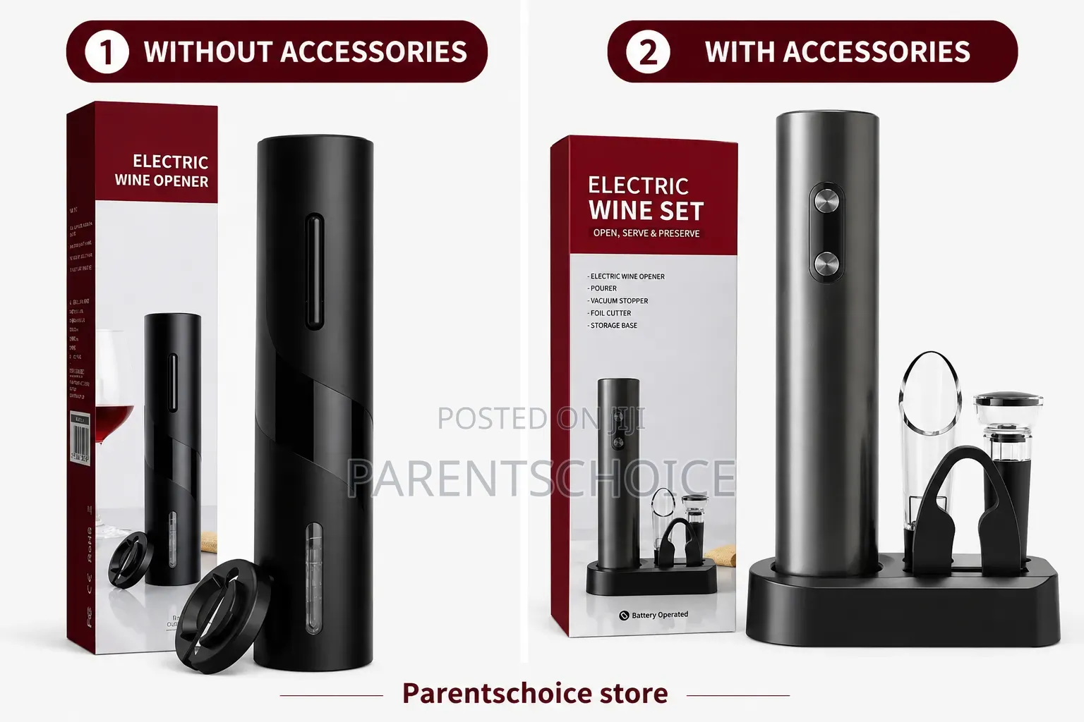 Electric Wine Opener – Available With or Without Accessories