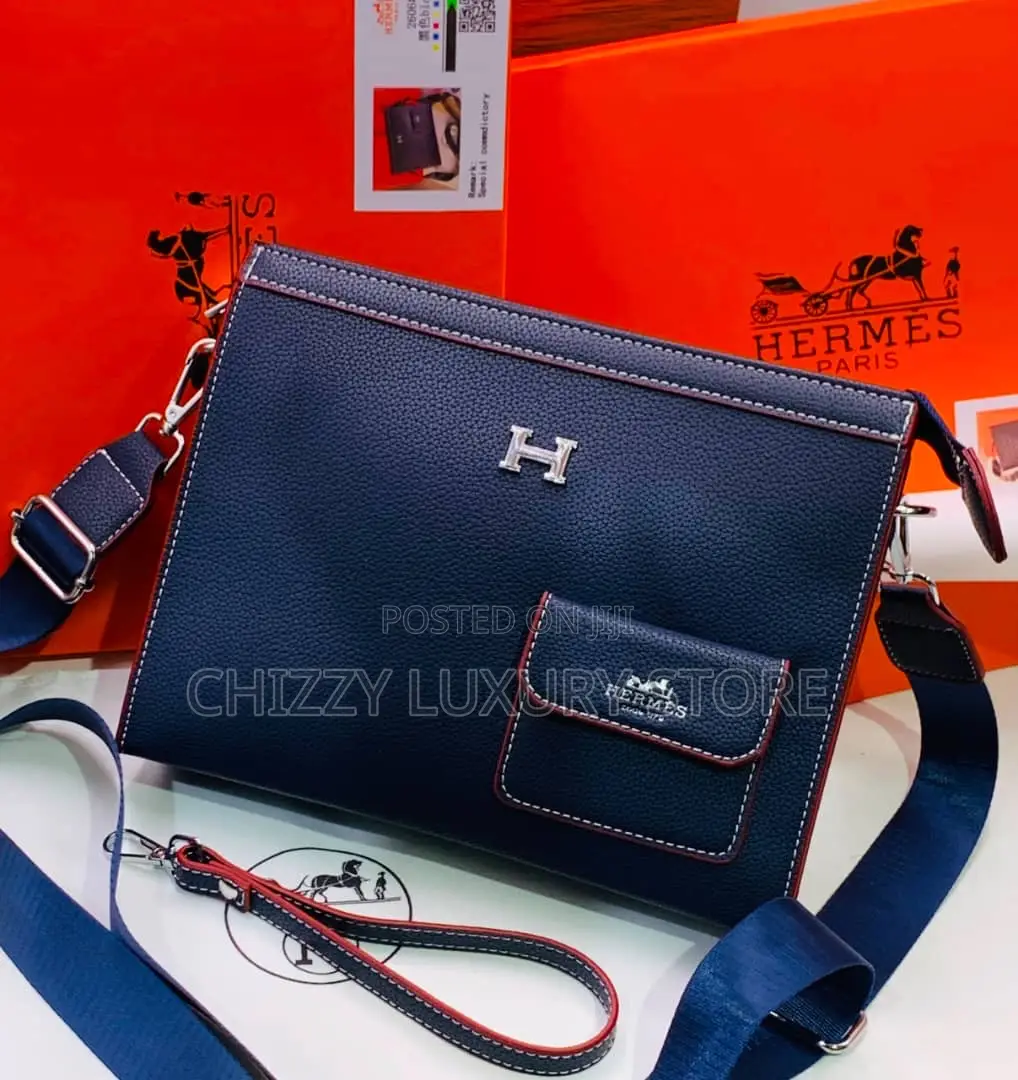 Hermes Quality Luxury Men Genuine Leather Crossbag