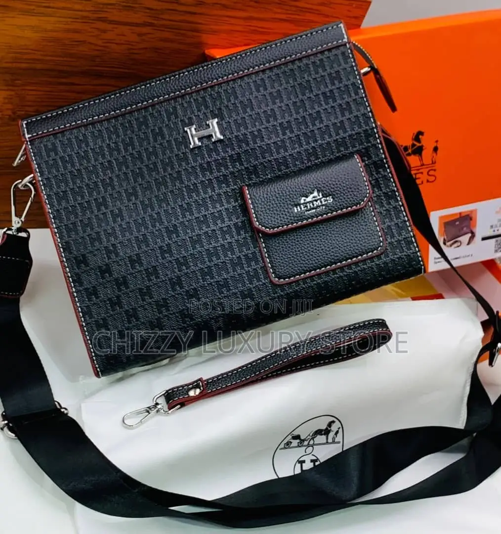 Hermes Quality Luxury Men Genuine Leather Crossbag