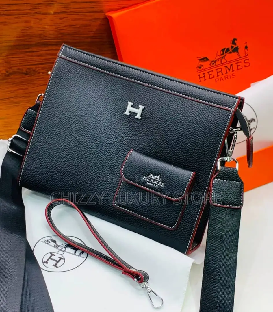 Hermes Quality Luxury Men Genuine Leather Crossbag