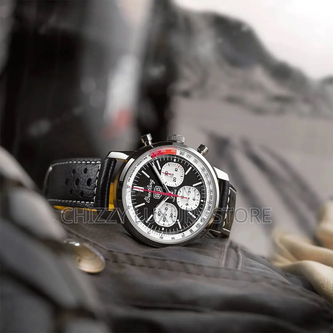 Breitling Quality Luxury Men Genuine Leather Wristwatch