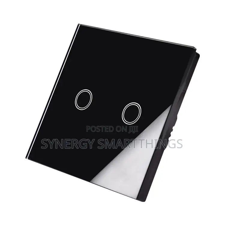 Tuya Zigbee Touch Smart 2 Gang Switch Black Color
