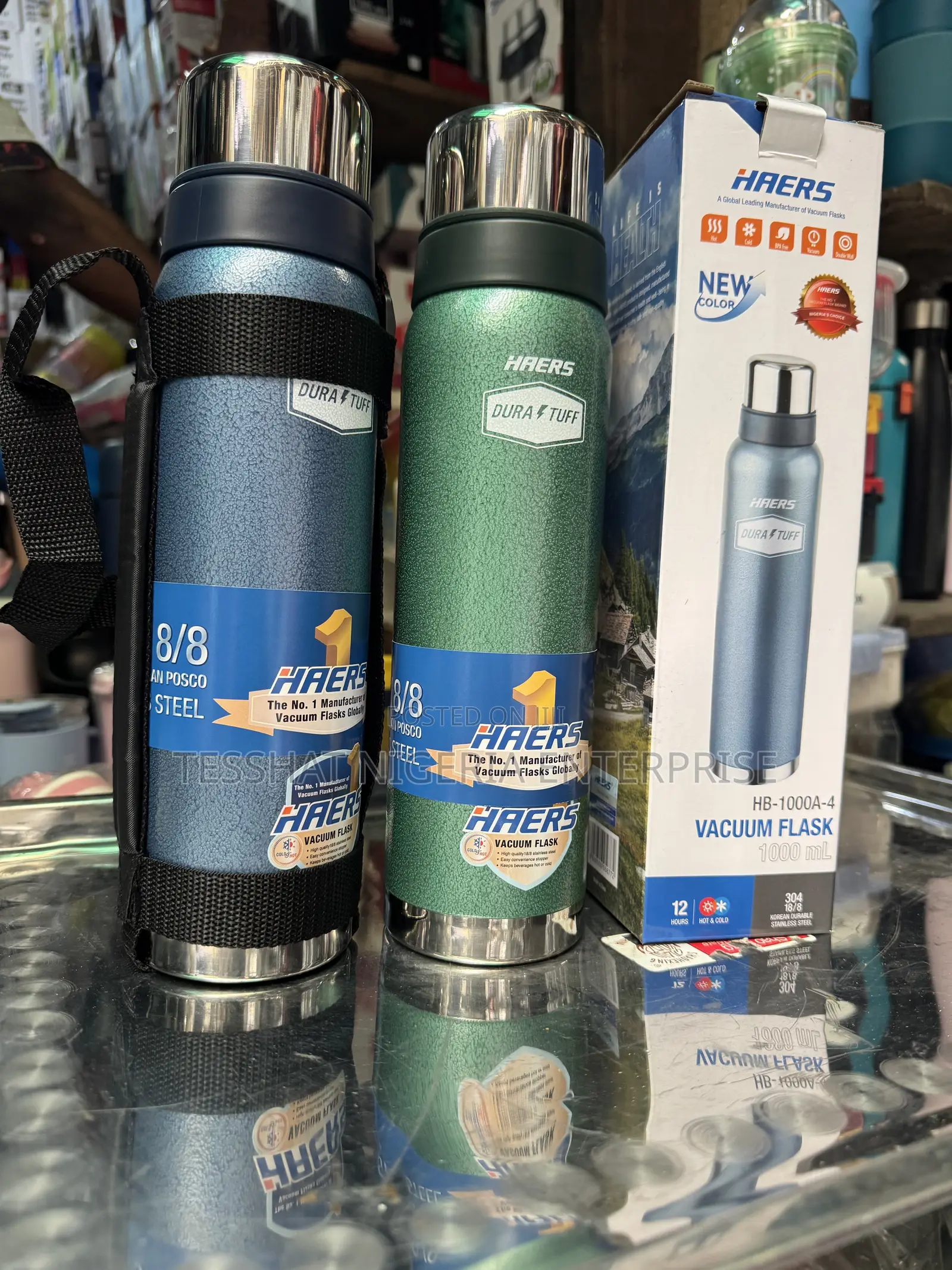 Haers Water Flask 1,000ml Retains Hot Cold for 24hours