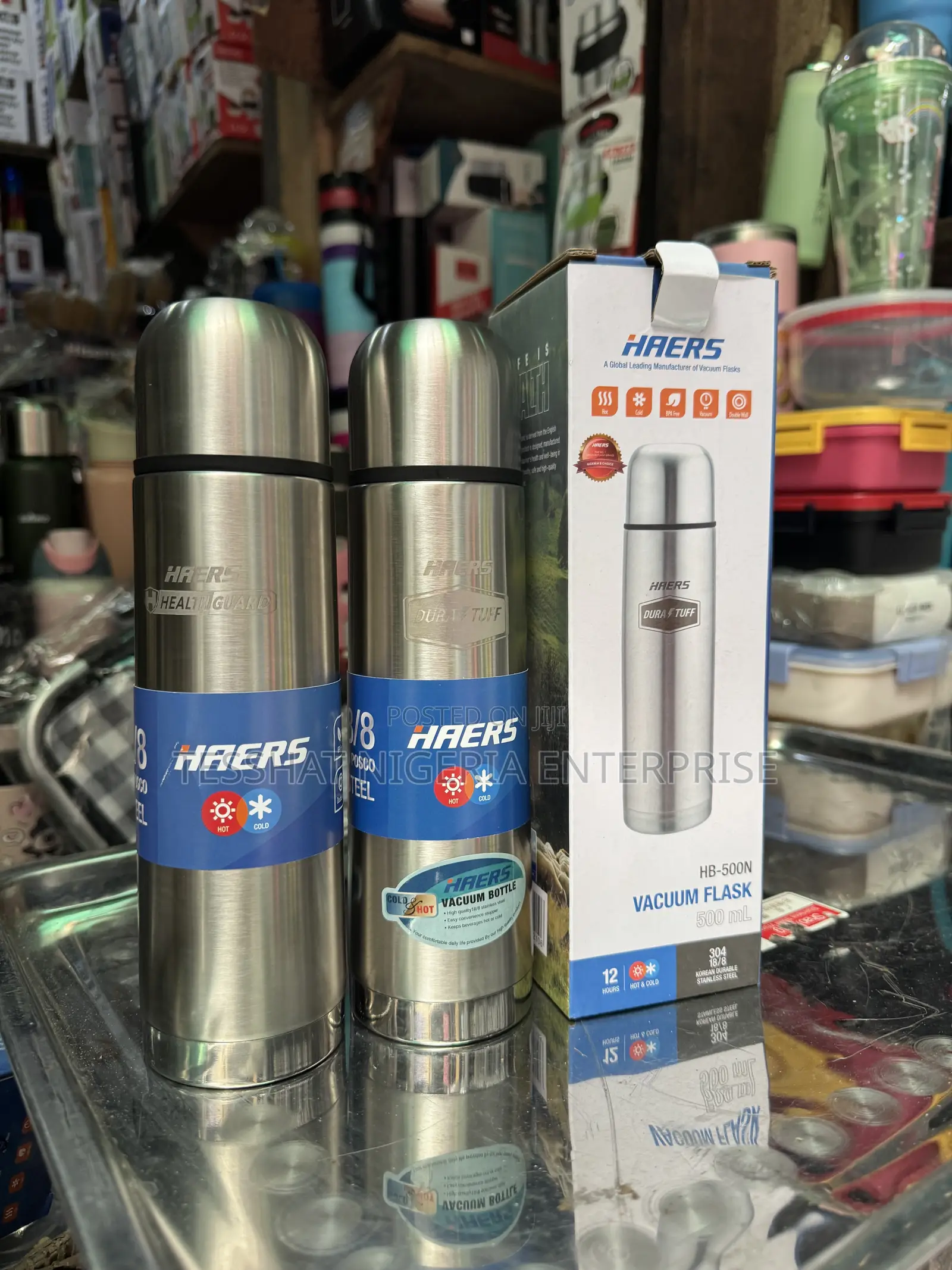 Haers Water 500ml Stainless Retains 24hours Hot Cold