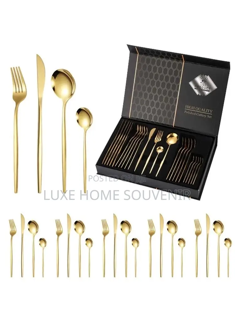 High Quality Stainless Steel Cutlery Set Gold