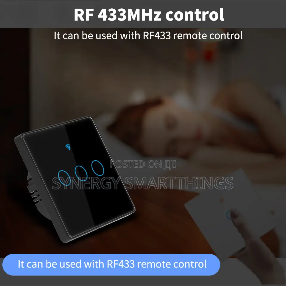 Tuya Zigbee Touch Smart 3 Gang Switch Black Color