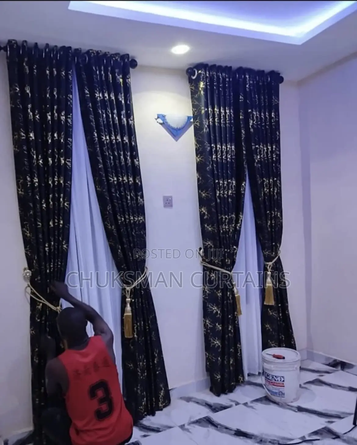 Thick Black and Gold Curtain