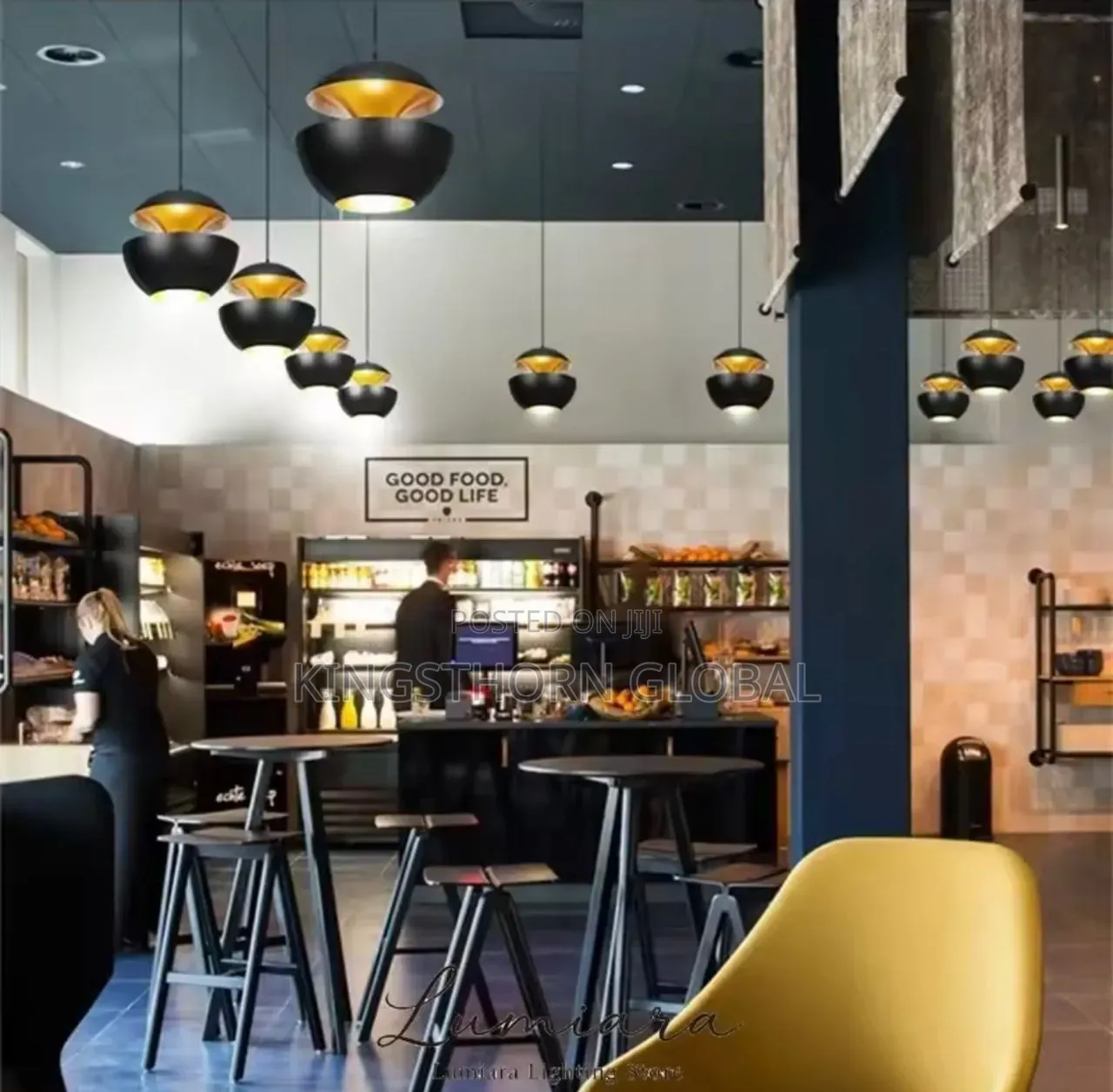 Modern Black Gold Pendant Chandelier Light